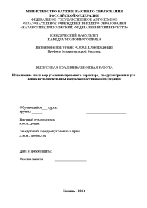 Дипломная — Исполнение иных мер уголовно-правового характера, предусмотренных уголовно-исполнительным кодексом Российской Федерации — 1