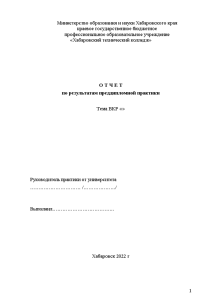 Отчёт по практике — Отчет по результатам преддипломной практики — 1