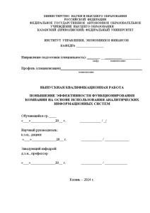 Бакалаврская — Повышение эффективности функционирования компании на основе использования аналитических информационных систем — 1