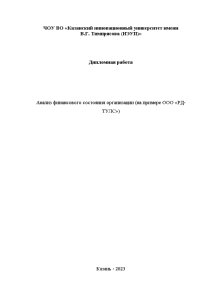 Дипломная — Анализ финансового состояния организации (на примере ООО «РД-ТУЛС») — 1