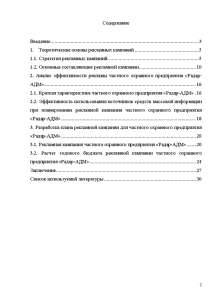 Разработка плана рекламной кампании курсовая