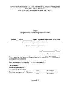 Отчёт по практике — Отчет по учебной практике в ИК №13 ГУФСИН России по Свердловской — 1
